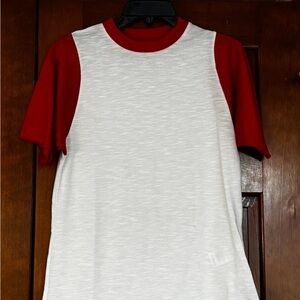 Red and White Short Sleeve T-Shirt